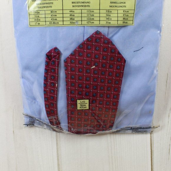 NWT! Muffino Blue Long Sleeve Collared Dress Shirt and Tie Set Size L - Picture 9 of 10